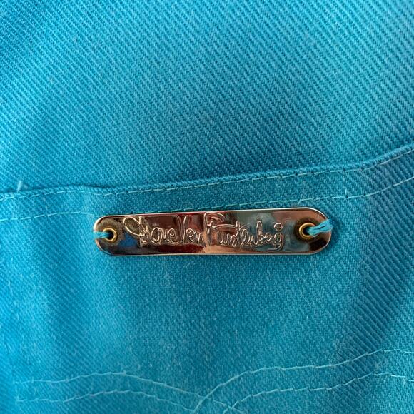 Diane Von Furstenburg Vintage Blue High Waisted Pants Jeans - Picture 3 of 10